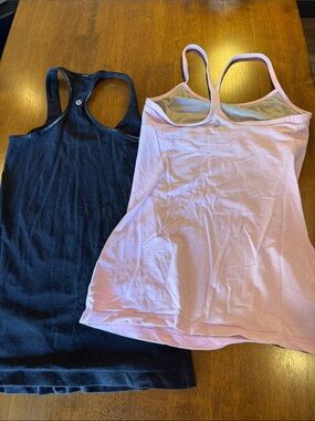 lululemon athletica Racerback Tanks - Black & Light Pink